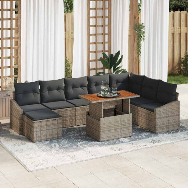 Tuin Eetset Met Kussen 9 Pcs
