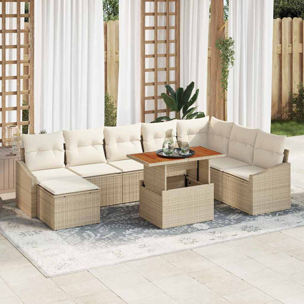 Tuin Eetset Met Kussen 9 Pcs