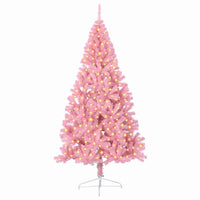 Kunstmatig Voorverlicht Kerstboom Met 300 Led Pvc Roze