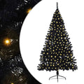 Kunstmatig Voorverlicht Kerstboom Met 300 Led Pvc Zwart