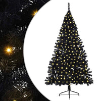 Kunstmatig Voorverlicht Kerstboom Met 300 Led Pvc Zwart