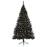 Kunstmatig Voorverlicht Kerstboom Met 300 Led Pvc Zwart