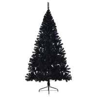 Kunstmatig Voorverlicht Kerstboom Met 300 Led Pvc Zwart