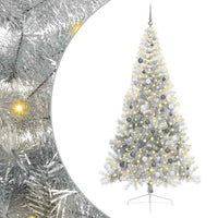 Kunstmatig Voorverlicht Kerstboom Met 300 Led Pet Zilver
