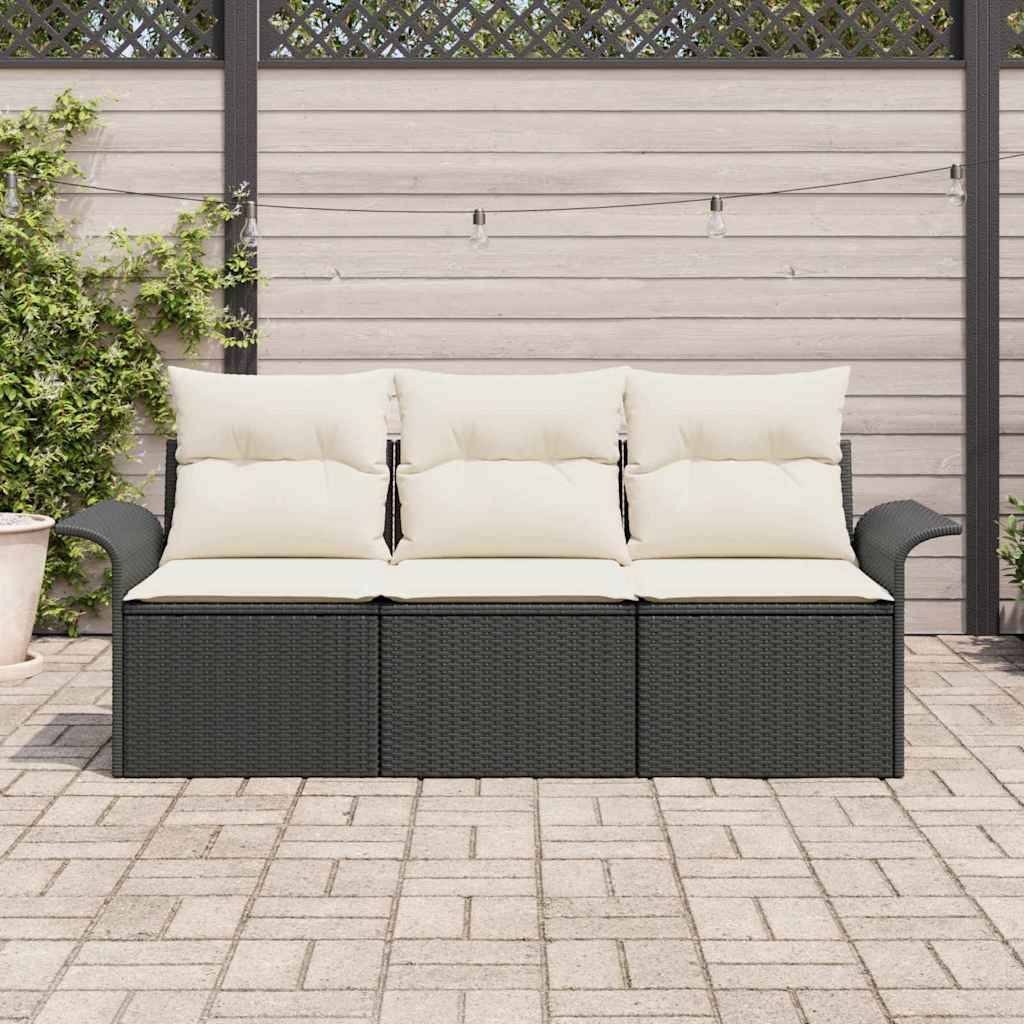 Tuin Sofa Set Met Kussen Met Opslag 3 Pcs Poly Riet