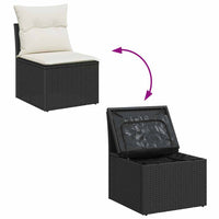 Tuin Sofa Set Met Kussen Met Opslag 3 Pcs Poly Riet