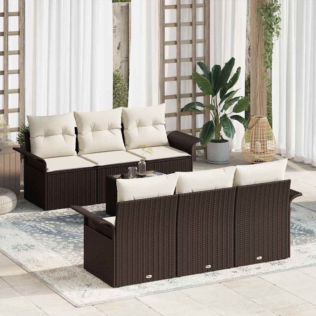 Tuin Sofa Set Met Kussen 7 Pcs En Crème 55 X 55 X 37 Cm