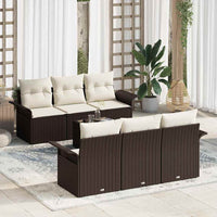 Tuin Sofa Set Met Kussen 7 Pcs En Crème 55 X 55 X 37 Cm