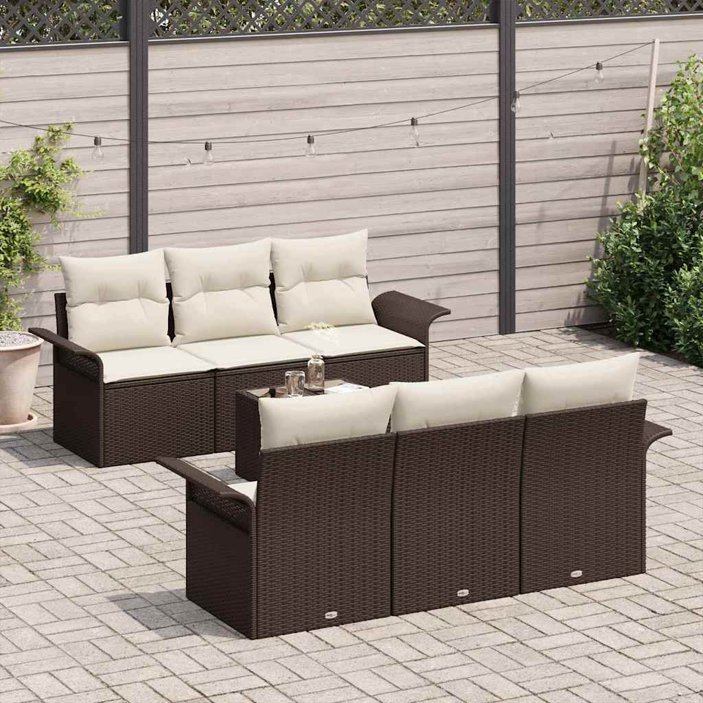 Tuin Sofa Set Met Kussen 7 Pcs En Crème 55 X 55 X 37 Cm