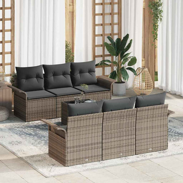 Tuin Sofa Set Met Kussen 7 Pcs En Crème 55 X 55 X 37 Cm