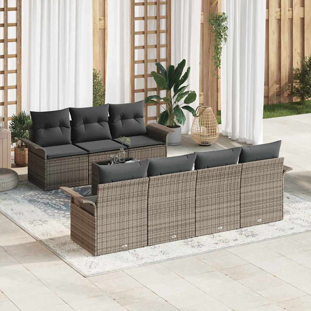 Tuin Sofa Set Met Kussen 8 Pcs En Crème 55 X 55 X 37 Cm