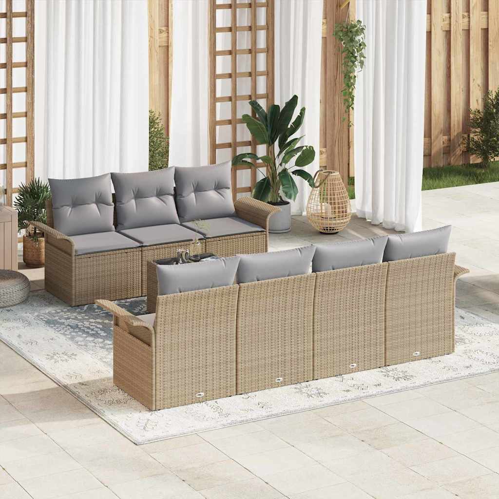Tuin Sofa Set Met Kussen 8 Pcs En Crème 55 X 55 X 37 Cm