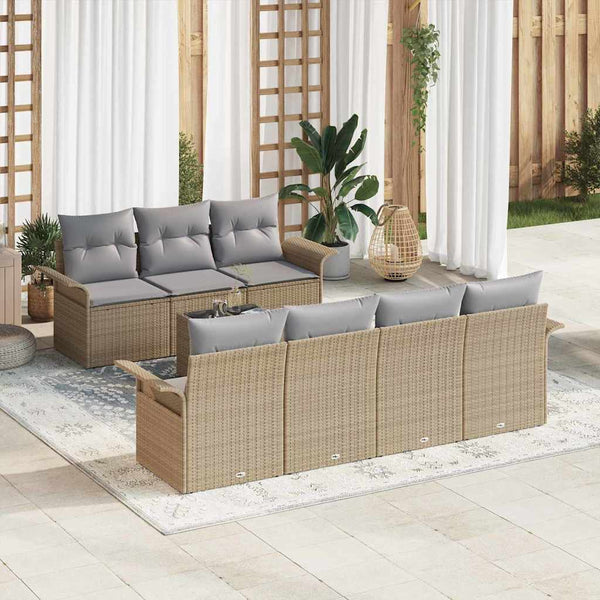 Tuin Sofa Set Met Kussen 8 Pcs En Crème 55 X 55 X 37 Cm