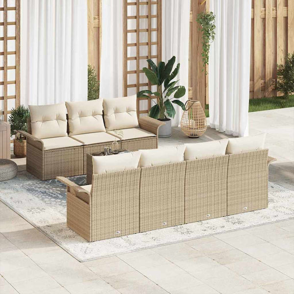 Tuin Sofa Set Met Kussen 8 Pcs En Crème 55 X 55 X 37 Cm