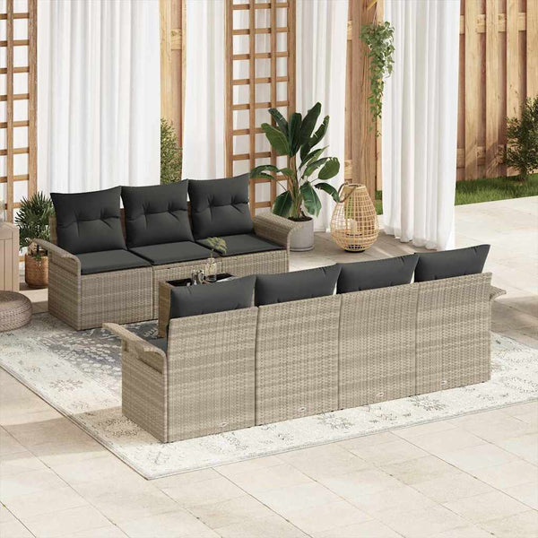 Tuin Sofa Set Met Kussen 8 Pcs En Crème 55 X 55 X 37 Cm