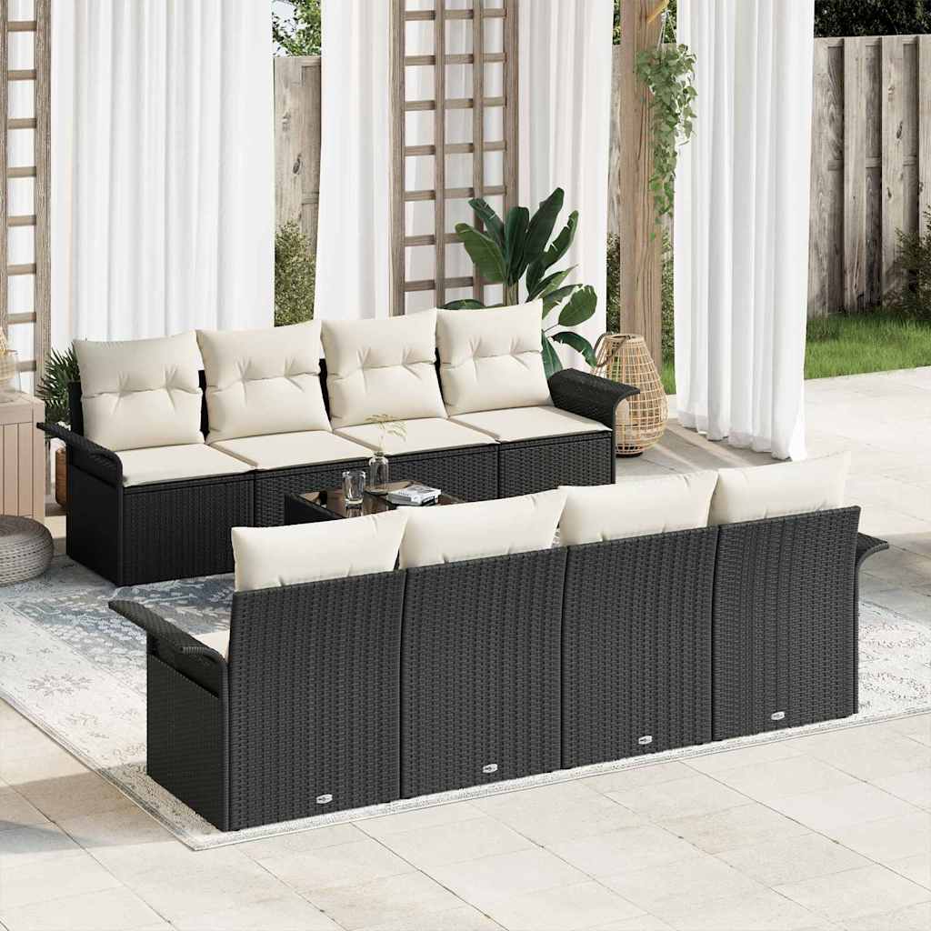 Tuin Sofa Set Met Kussen 9 Pcs En Crème 55 X 55 X 37 Cm