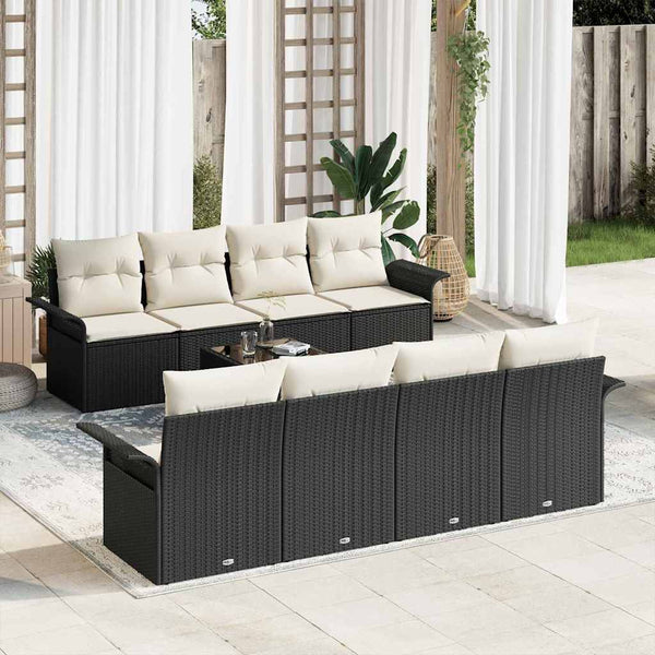 Tuin Sofa Set Met Kussen 9 Pcs En Crème 55 X 55 X 37 Cm