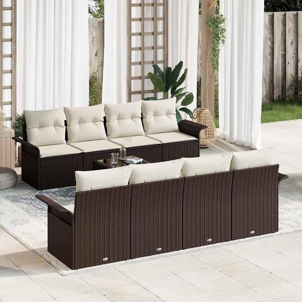 Tuin Sofa Set Met Kussen 9 Pcs En Crème 55 X 55 X 37 Cm