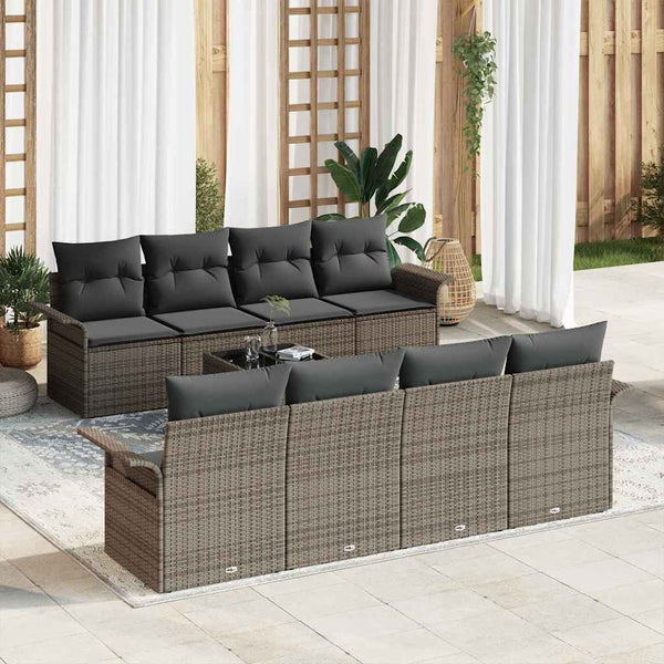 Tuin Sofa Set Met Kussen 9 Pcs En Crème 55 X 55 X 37 Cm