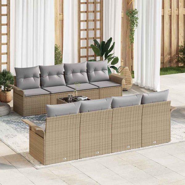 Tuin Sofa Set Met Kussen 9 Pcs En Crème 55 X 55 X 37 Cm