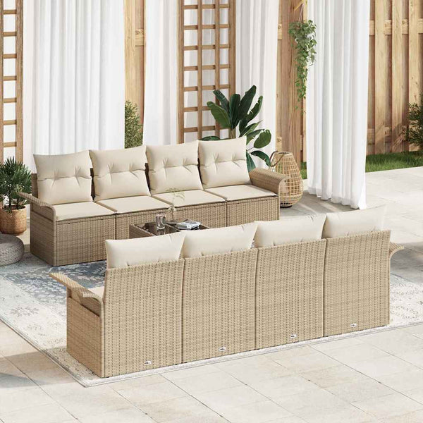 Tuin Sofa Set Met Kussen 9 Pcs En Crème 55 X 55 X 37 Cm
