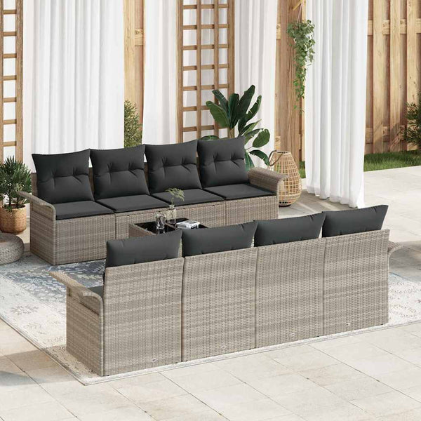 Tuin Sofa Set Met Kussen 9 Pcs En Crème 55 X 55 X 37 Cm