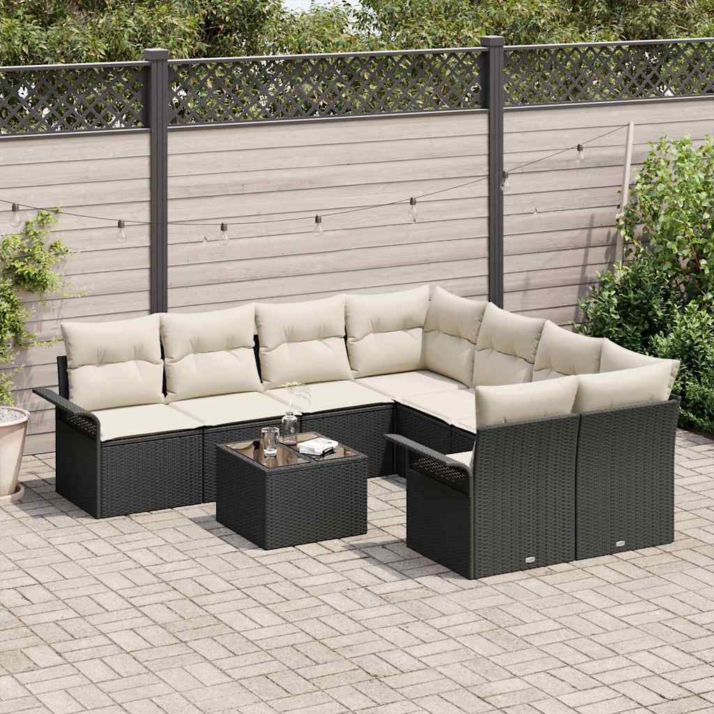 Tuin Sofa Set Met Kussen 9 Pcs En Crème 55 X 55 X 37 Cm