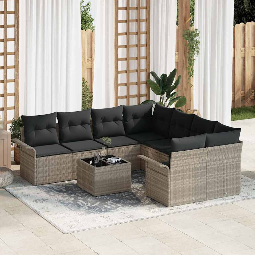 Tuin Sofa Set Met Kussen 9 Pcs En Crème 55 X 55 X 37 Cm