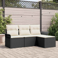 Tuin Sofa Set Met Kussen Met Opslag 4 Pcs Poly Riet