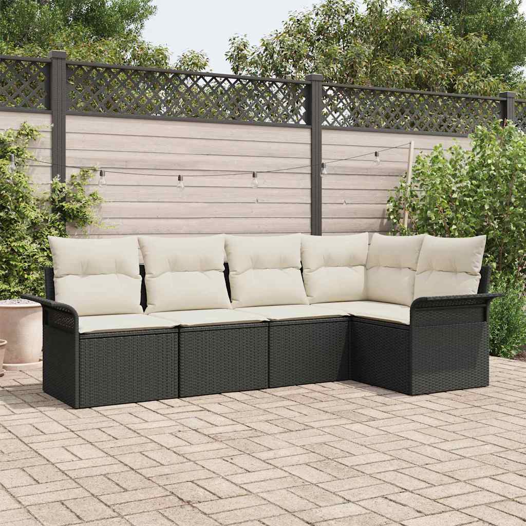 Tuin Sofa Set Met Kussen Met Opslag 5 Pcs Poly Riet
