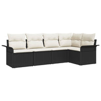Tuin Sofa Set Met Kussen Met Opslag 5 Pcs Poly Riet
