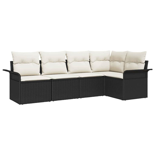 Tuin Sofa Set Met Kussen Met Opslag 5 Pcs Poly Riet