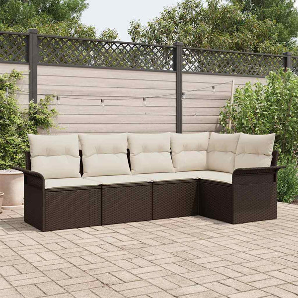 Tuin Sofa Set Met Kussen Met Opslag 5 Pcs Poly Riet