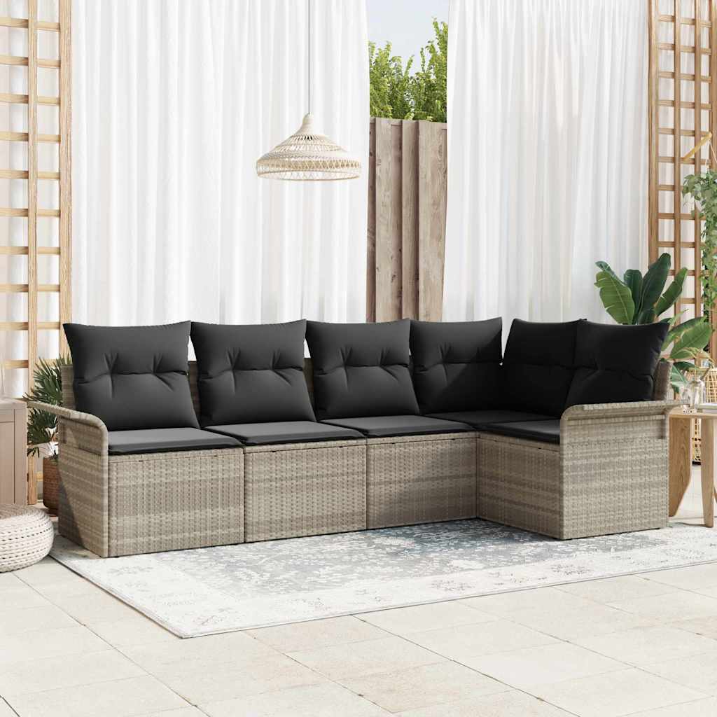 Tuin Sofa Set Met Kussen Met Opslag 5 Pcs Poly Riet