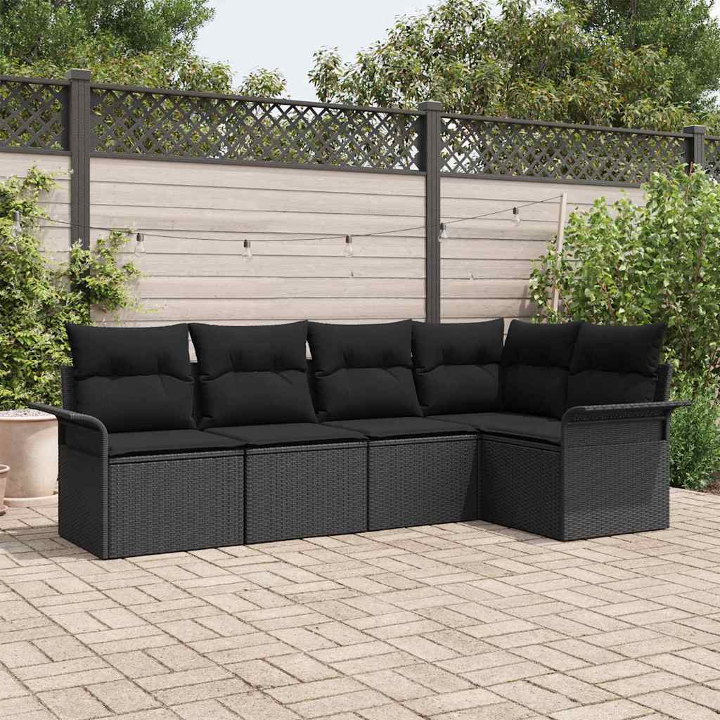 Tuin Sofa Set Met Kussen Met Opslag 5 Pcs Poly Riet