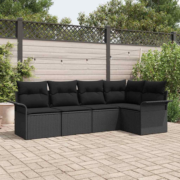 Tuin Sofa Set Met Kussen Met Opslag 5 Pcs Poly Riet