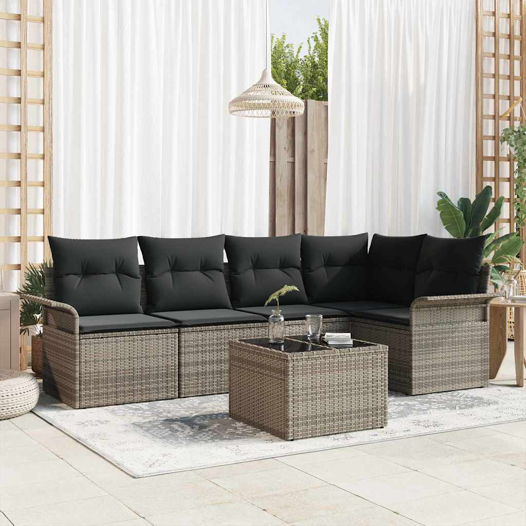Tuin Sofa Set Met Kussen Met Opslag 5 Pcs Poly Riet