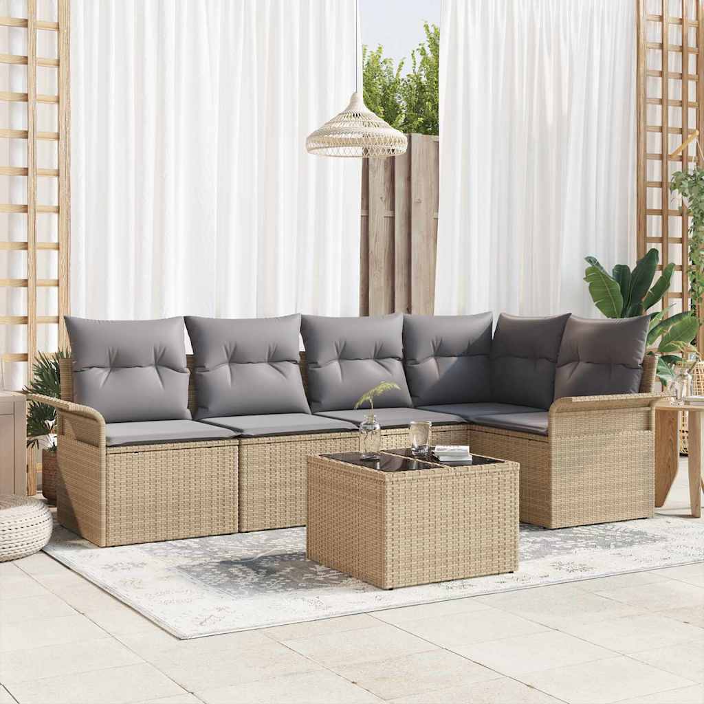 Tuin Sofa Set Met Kussen Met Opslag 5 Pcs Poly Riet
