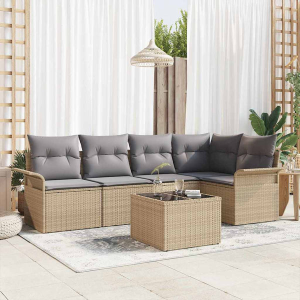 Tuin Sofa Set Met Kussen Met Opslag 5 Pcs Poly Riet