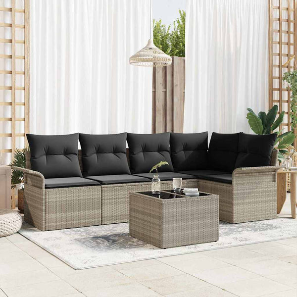 Tuin Sofa Set Met Kussen Met Opslag 5 Pcs Poly Riet