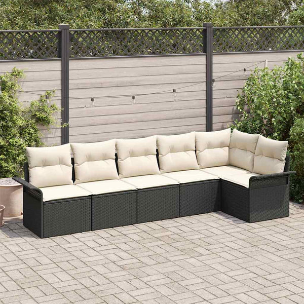 Tuin Sofa Set Met Kussen Met Opslag 6 Pcs Poly Riet