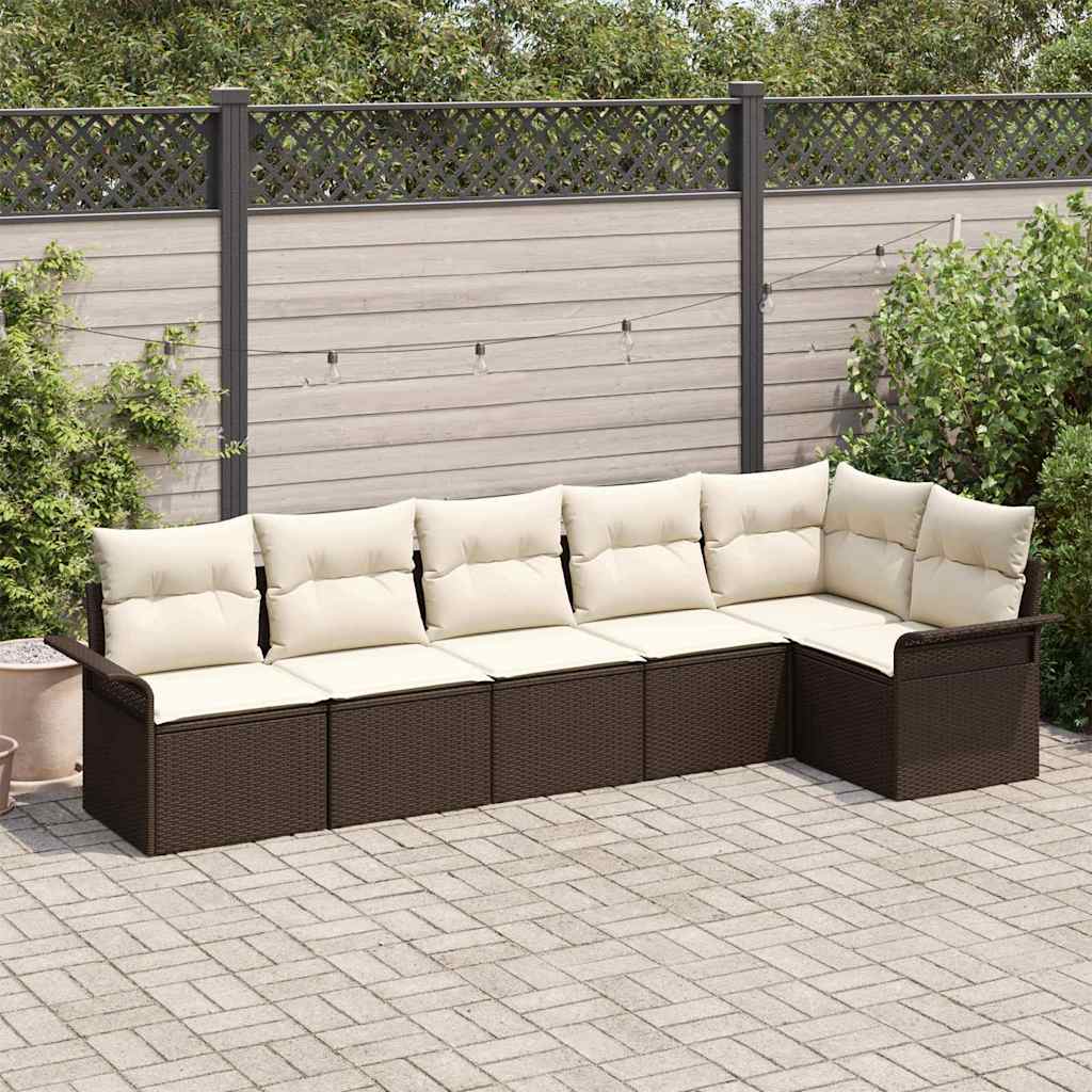 Tuin Sofa Set Met Kussen Met Opslag 6 Pcs Poly Riet