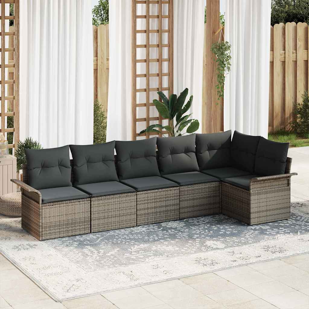 Tuin Sofa Set Met Kussen Met Opslag 6 Pcs Poly Riet