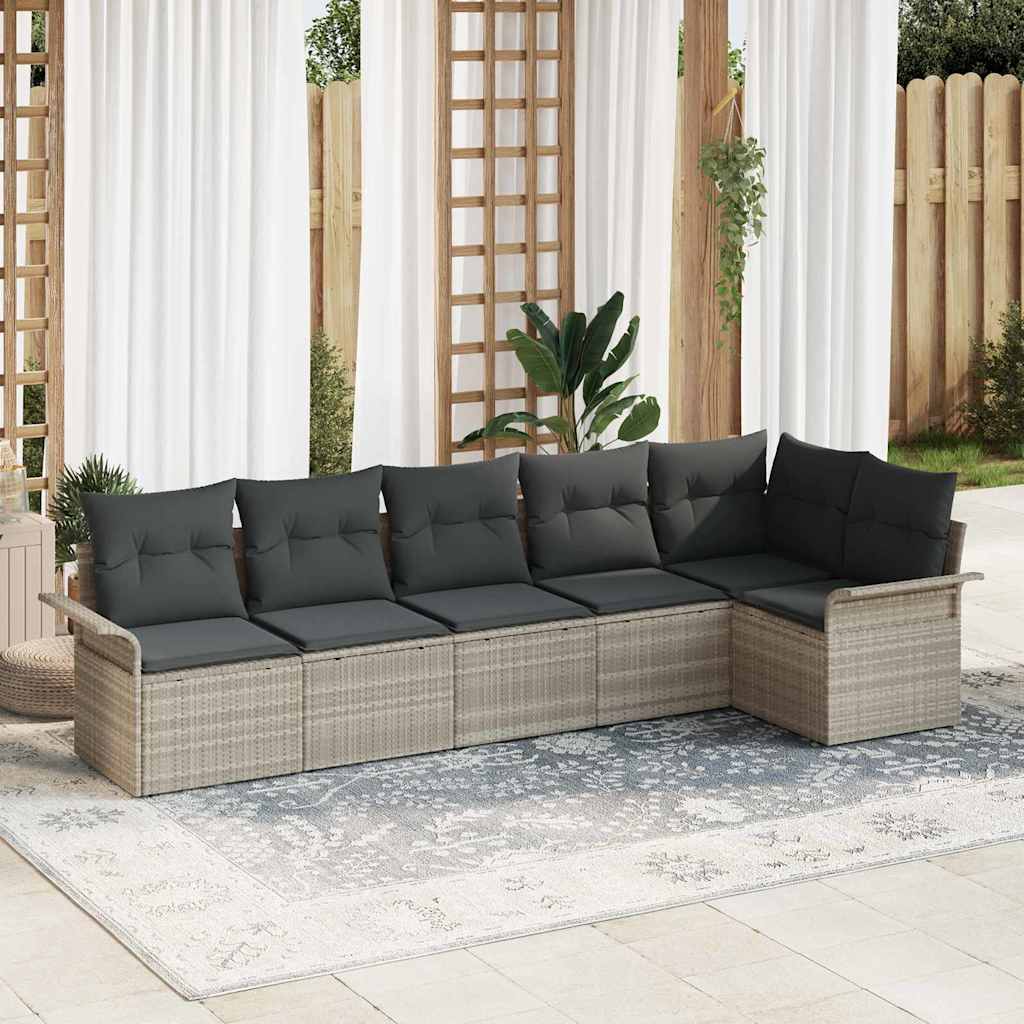 Tuin Sofa Set Met Kussen Met Opslag 6 Pcs Poly Riet