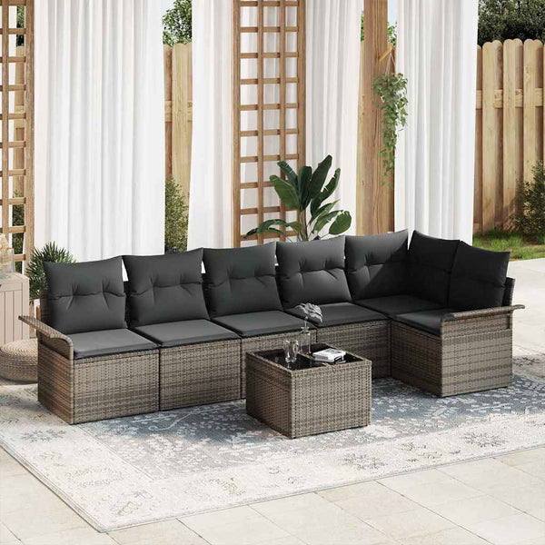 Tuin Sofa Set Met Kussen Met Opslag 6 Pcs Poly Riet