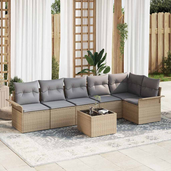 Tuin Sofa Set Met Kussen Met Opslag 6 Pcs Poly Riet