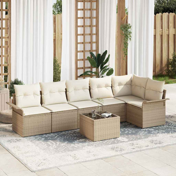 Tuin Sofa Set Met Kussen Met Opslag 6 Pcs Poly Riet