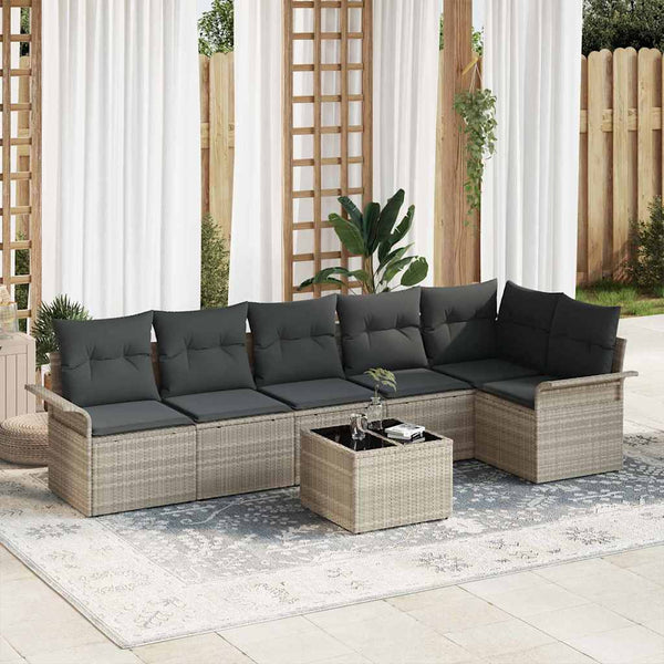 Tuin Sofa Set Met Kussen Met Opslag 6 Pcs Poly Riet