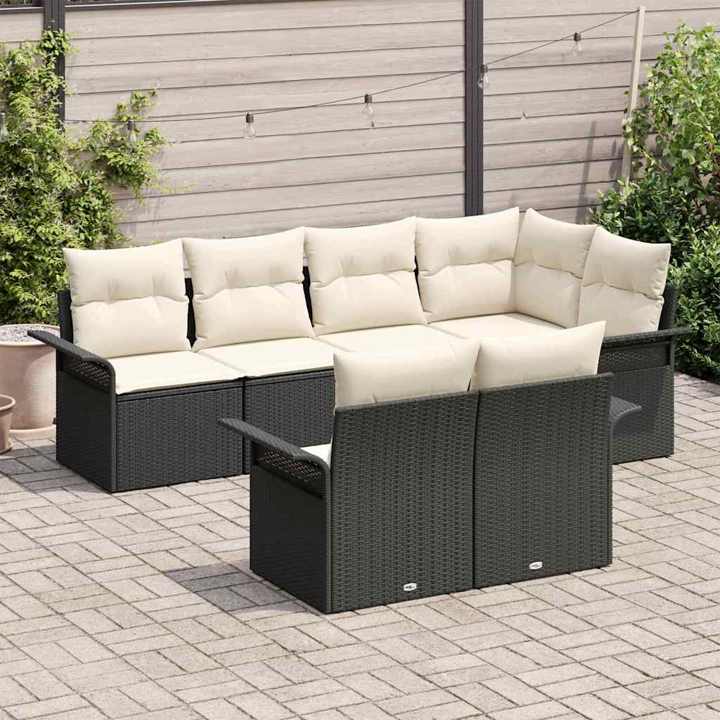 Tuin Sofa Set Met Kussen Met Opslag 7 Pcs Poly Riet