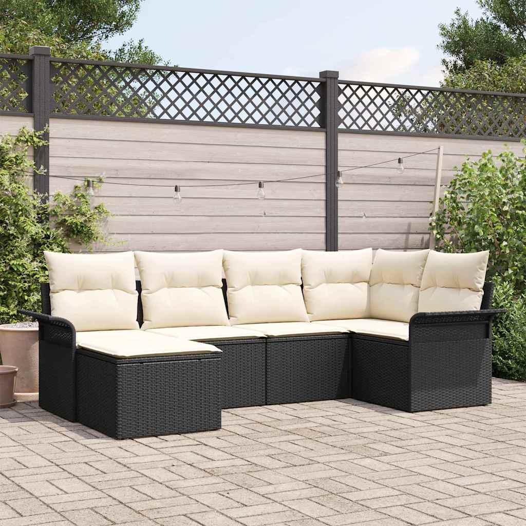 Tuin Sofa Set Met Kussen Met Opslag 6 Pcs Poly Riet